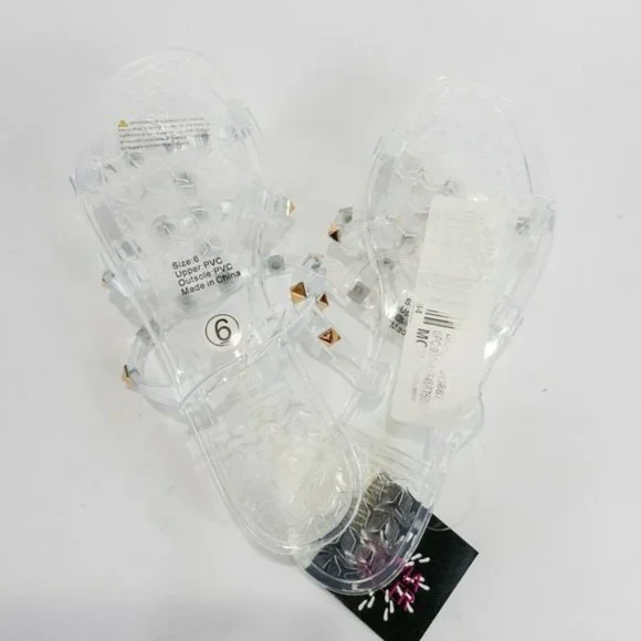 Olivia Miller Milos Island Jelly Slide Sandals Clear -6 - Picture 7 of 7